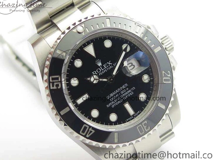 116610 Best 1:1 Edition Submariner 904L Bracelet Case SS Black SA3135 GMF And LN Ceramic 0111
